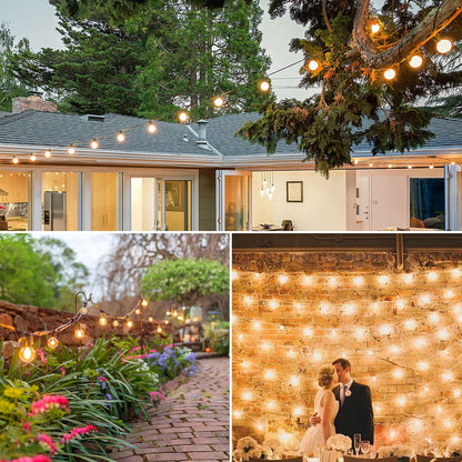 GLUROO Lichterkette Aussen 45.7M - G40 LED Kunststoff Bruchsicher