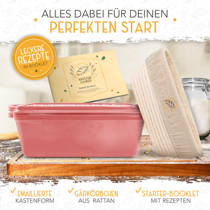 KRUSTENZAUBER Emaille Gusseisen Brotbackform mit Deckel 28cm