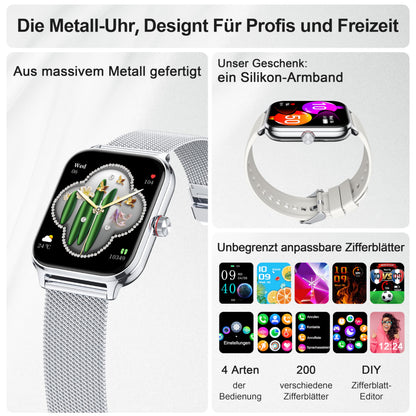 LODIMEKE Smartwatch P133 mit Telefonfunktion für Damen und Herren