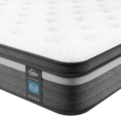 TeQsli Taschenfederkernmatratze 140x200 cm H3 mit Gel-Memory-Schaum