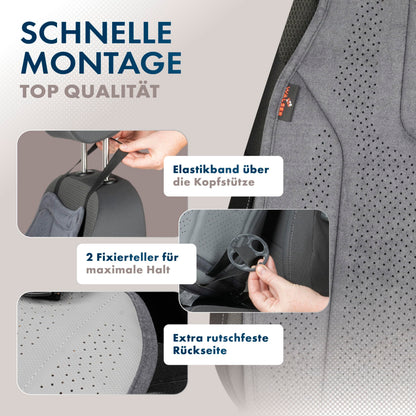 Walser Nubo Auto Sitzauflage 2 Stück, Sitzschoner anthrazit