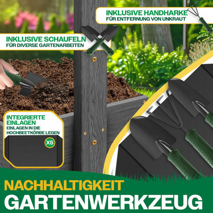 KESSER Hochbeet 5 Etagen Blumentreppe aus Tannenholz, Anthrazit