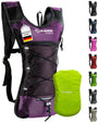 SASMO Trinkrucksack Schwarz mit 2L Trinkblase und Thermofach aus wasserfestem Nylon