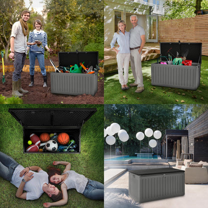 Grindi Cygnus Gartenbox Kissenbox - Dunkelgrau 270 Liter