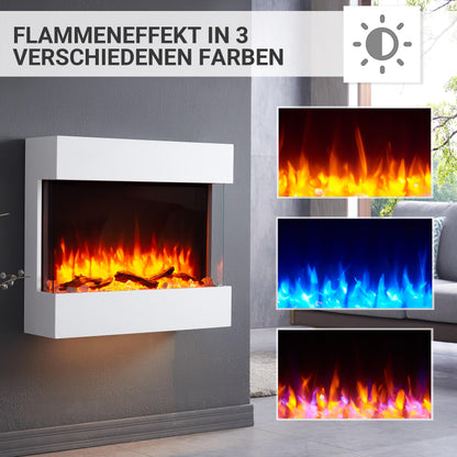 BALDERIA Alva elektrischer Wandkamin Heizfunktion – Weiss