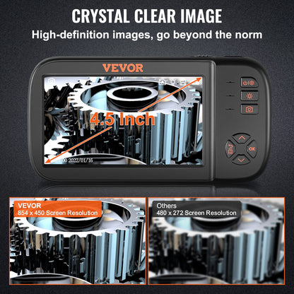 VEVOR Endoskopkamera Industrie - Dreifach Linsen, 4.5" IPS