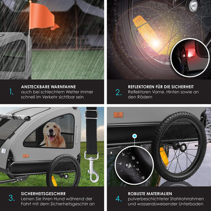 KESSER® Boxer 2-in-1 Fahrradanhänger Buggy - Grau, Gross