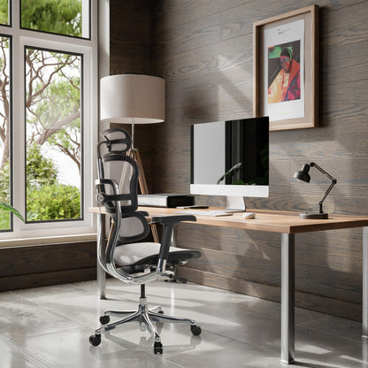 hjh OFFICE ERGOHUMAN GEN2 Bürostuhl ergonomisch - Netz hellgrau