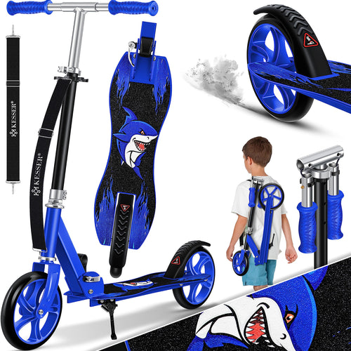 KESSER Shark City-/Tretroller Kickscooter klappbar blau