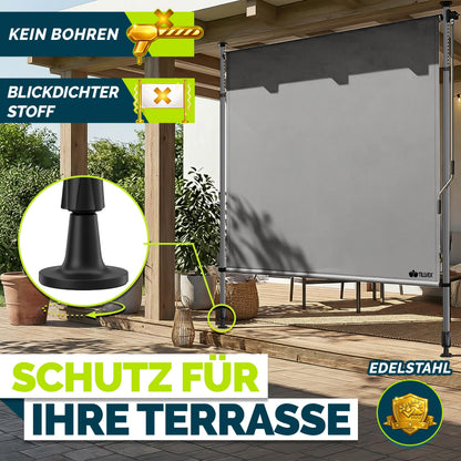 tillvex Klemmmarkise Senkrechtmarkise mit Handkurbel, Grau, 200x310 cm