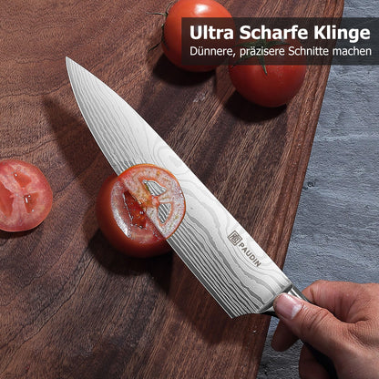 PAUDIN 5-teiliges Küchenmesserset - Carbon Edelstahl Klingen