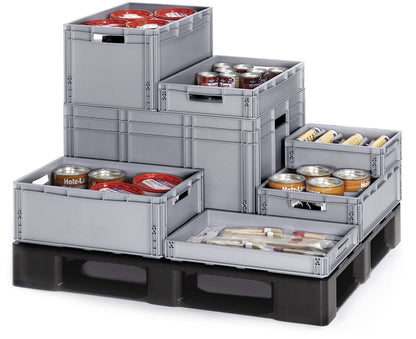 Auer Packaging Eurobehälter 60x40x42 cm, 86 l, silbergrau