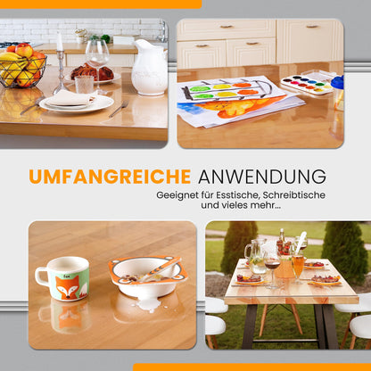 SCHUTZ-FUX Tischfolie 2mm transparent - Tischschutz 100x200 cm