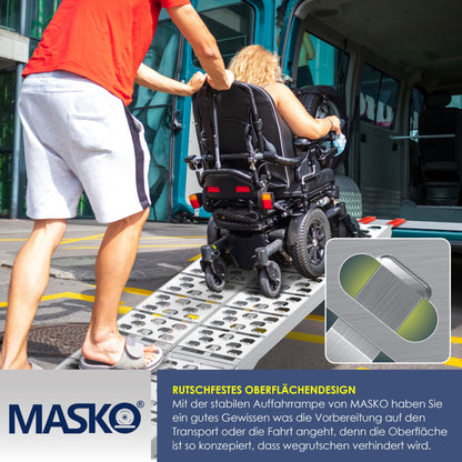 MASKO Auffahrrampe ALU Faltbar Verladerampe 340kg - Silber