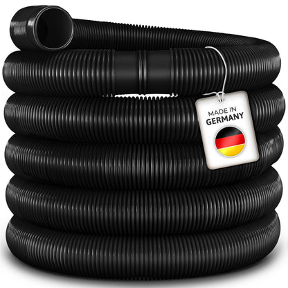 tillvex Poolschlauch Solarschlauch mit Muffen, 20 m, Ø 38 mm, schwarz – für Pumpe, Filter und Skimmer