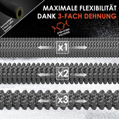 KESSER Flexibler Gartenschlauch 30 m, dehnbar, Sprühpistole, Anthrazit