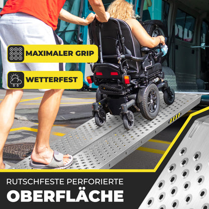 MASKO Auffahrrampe 2er Set aus verzinktem Stahl, 400 kg belastbar