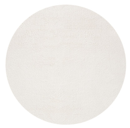 the carpet Relax Kurzflor Teppich Felloptik Creme rund 200 x 200 cm