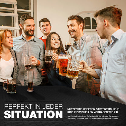 tillvex Gartentisch klappbar Rattan Optik - 180x75cm