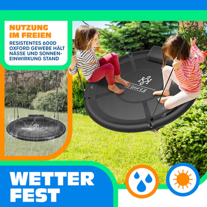 KESSER Nestschaukel Rundschaukel Ø 100cm mit Kissen Anthrazit