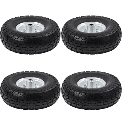 Yaheetech Sackkarrenrad 4er Set PU Vollreifen Ø 255 mm pannensicher mit Metallfelge und Kugellager