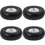 Yaheetech Sackkarrenrad 4er Set PU Vollreifen Ø 255 mm pannensicher mit Metallfelge und Kugellager