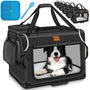 TRESKO Hundebox faltbar M, Transportbox für Hunde und Katzen, schwarz
