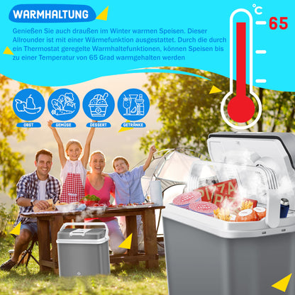 KESSER 24L Thermoelektrische Kühlbox Grau – 12V/230V