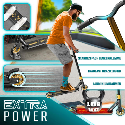KESSER® Stunt Scooter X-Limit-Pro – Stuntscooter 360° Lenkung