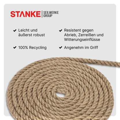 Seilwerk STANKE Juteseil Naturfaser Tauwerk 28mm 30m