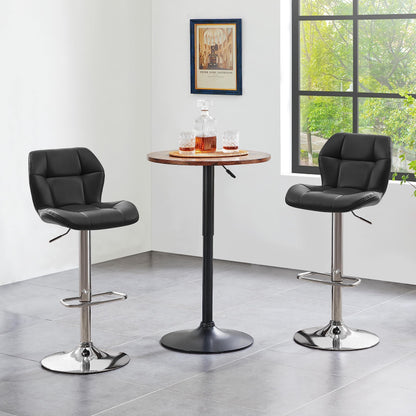 Yaheetech Barhocker 2er Set - Schwarz, höhenverstellbar, PU