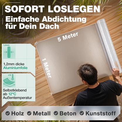 SMABIX® Dachfolie Aluminium selbstklebend Bitumen 5x1m