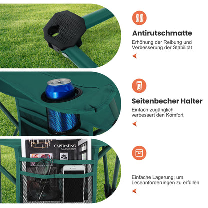 HIGH POINT SPORTS Campingstuhl faltbar, 2er-Set, bis 102 kg, Grün