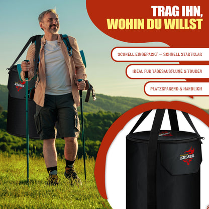 KESSER Raketenofen mit Gusseisen-Grillpfanne - Camping Outdoor
