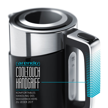 Arendo Turbo Wasserkocher Edelstahl mit Temperaturwahl 3000W
