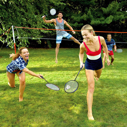 Keehoo Badminton Set mit 4 Schlägern, Federbällen und Tragetasche