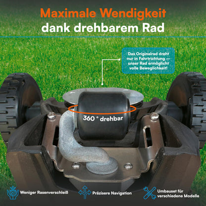 LADSPRINT Drehbares Hinterrad V2.0 für Mähroboter Gardena Husqvarna