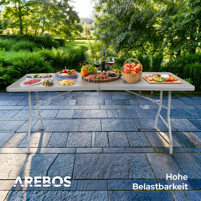 Arebos Buffettisch Klapptisch – 182x74cm Anthrazit wetterfest