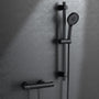 MORADO Duschsystem Thermostat – Schwarz mit Brausegarnitur
