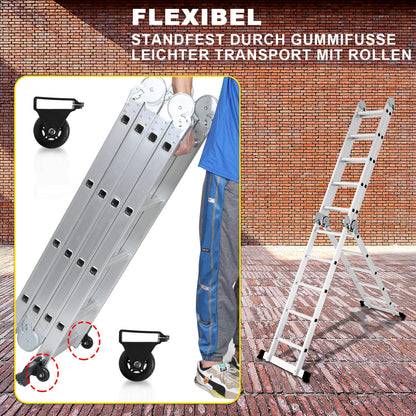Joparri Mehrzweckleiter 582 cm Aluminium 7-in-1 bis 150 kg