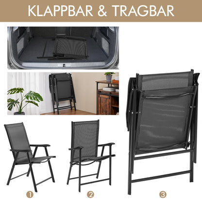 Yaheetech Gartenstühle 2er Set, klappbare Hochlehner bis 150 kg
