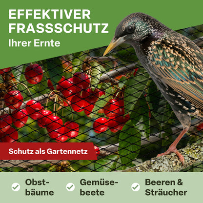TTL Garden Teichnetz Vogelschutznetz - 15x15m Schwarz 12x12mm