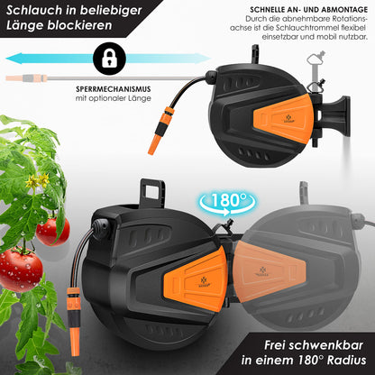 KESSER® Automatische Schlauchtrommel 30+2m Gartenschlauch Orange