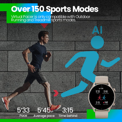 Amazfit GTR 3 46mm GPS Fitness Smartwatch – Schwarz