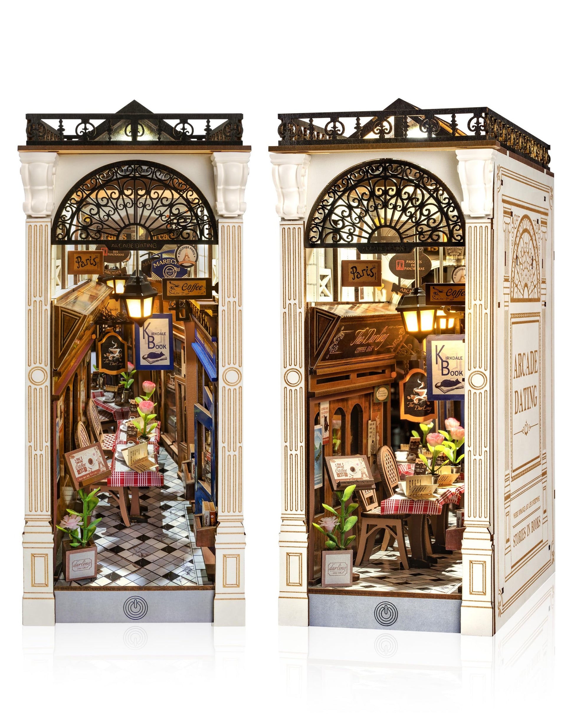 Rolife Book Nook Arcade Dating – DIY Miniaturhaus aus Holz mit LED, europäische Arkadenszene