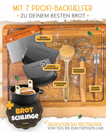 KRUSTENZAUBER Gusseisen Topf für Brotback-Set mit Deckel XXL