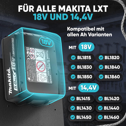 Adlerfokus Wandhalterung für Makita Akkus 18V/14,4V und Ladegeräte