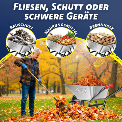 MASKO Schubkarre 100 Liter bis 250 kg mit Luftreifen und Stahlfelge