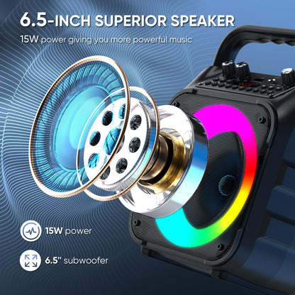 Wowstar Karaoke-Maschine k9-m mit 2 Mikrofonen und Bluetooth