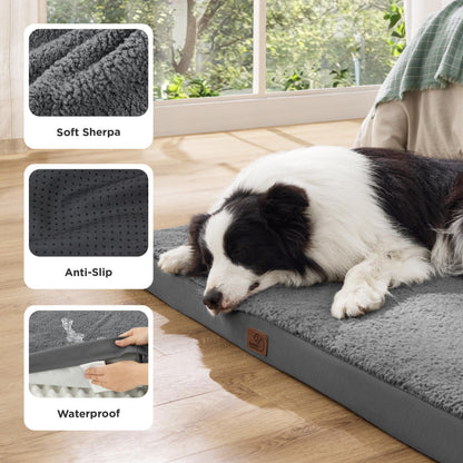 Bedsure orthopädisches Hundebett für grosse Hunde dunkelgrau 91x69 cm